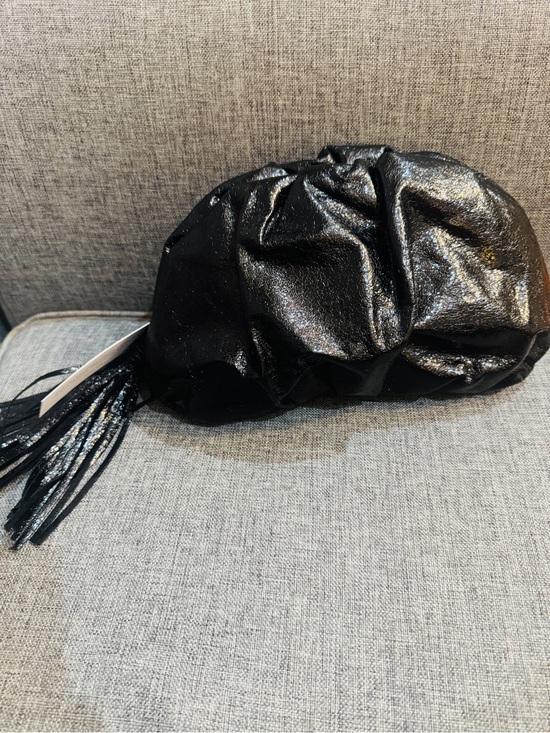 Rebecca Minkoff Handbags - Rebecca Minkoff Black Metallic Clutch with Tassel